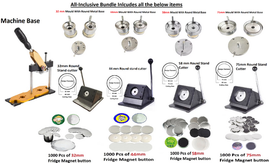 Ultimate High Quality Badge & Magnet Maker Bundle - All-Inclusive Customization Kit