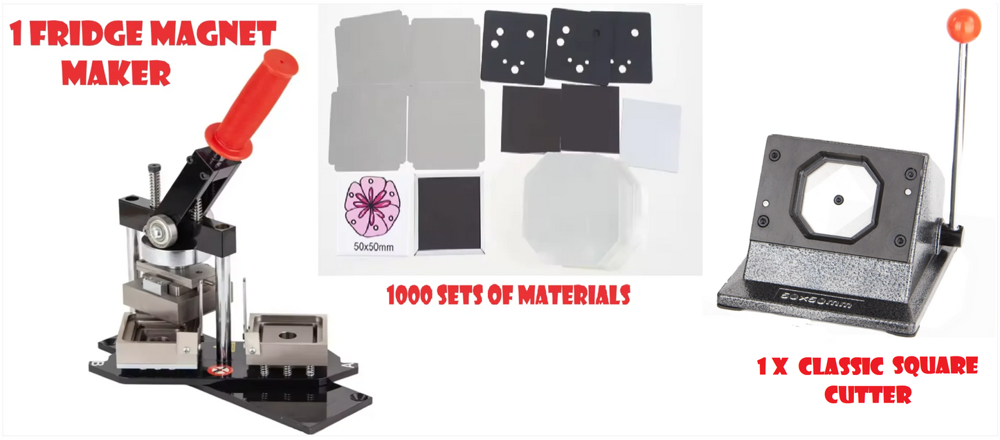 Ultimate High Quality Badge & Magnet Maker Bundle - All-Inclusive Customization Kit