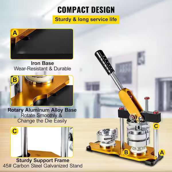 Rotary High-Quality Keychain, Magnet & Badge Machine Bundle: Includes Interchangeable Mould, Paper Cutter and 1000 Sets of Materials